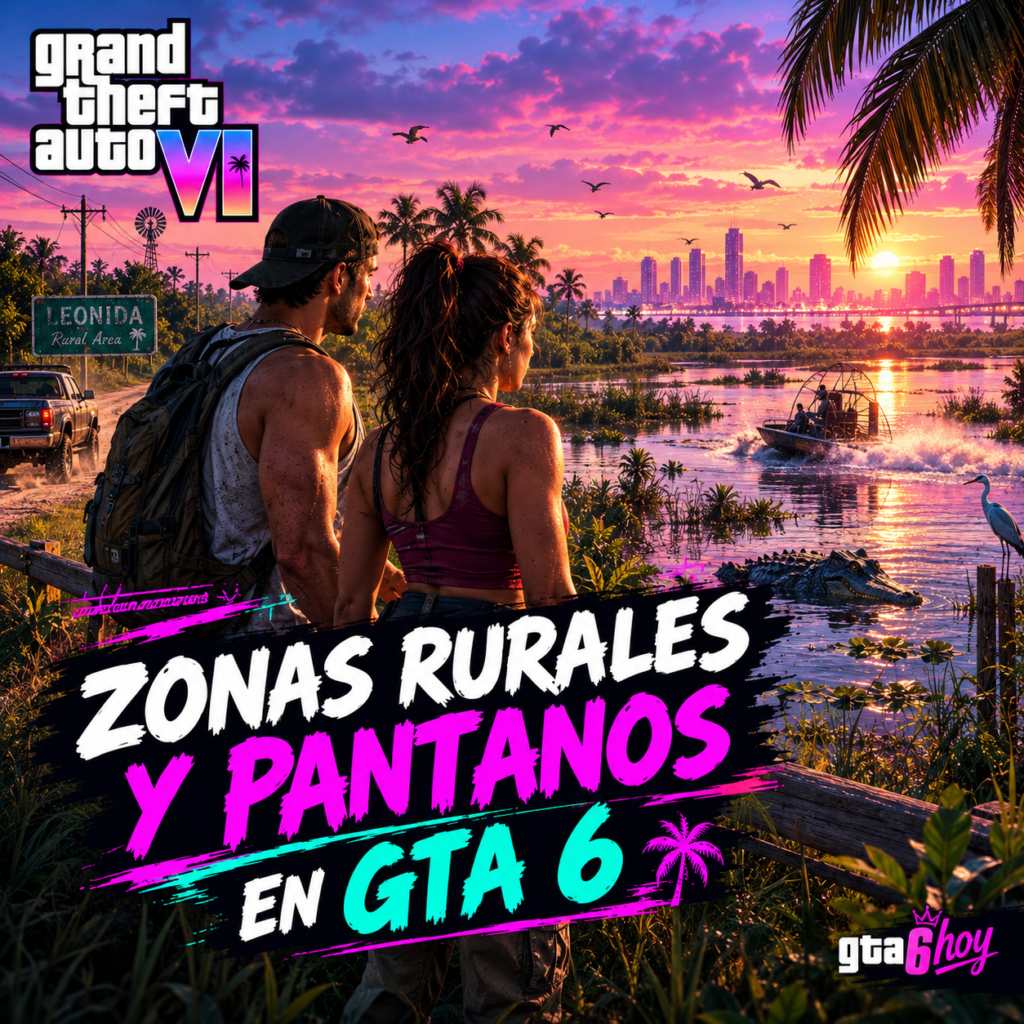 Zonas rurales y pantanos en GTA 6, incluyendo los humedales de Grassrivers