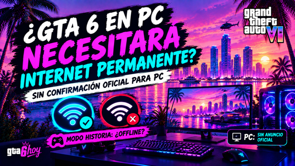 GTA 6 PC y conexión a Internet permanente: qué se sabe sobre el modo offline